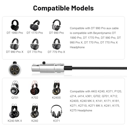 Cable de audio de reemplazo con adaptador 6.35 mm 2 m miniatura 3
