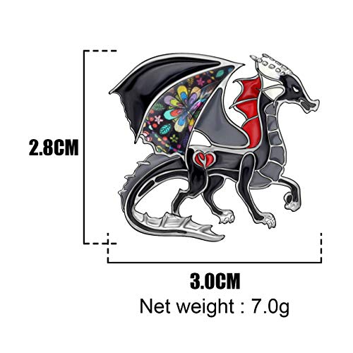 Image of WEVENI Alloy Fantasy Dinosaur Dragon Brooch Enamel Pins for Women Lady Girl Fashion Jewelry Gift