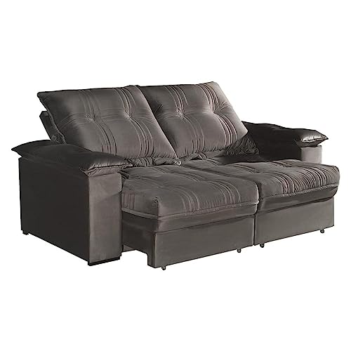 Sofá 2 Lug. 1,80m Ret. e Reclinável Matteo Bom Pastor Cinza