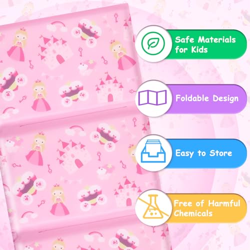 Image of Shellwei Vinyl Nap Mat Kid Preschool Daycare Sleep Mat,Princess