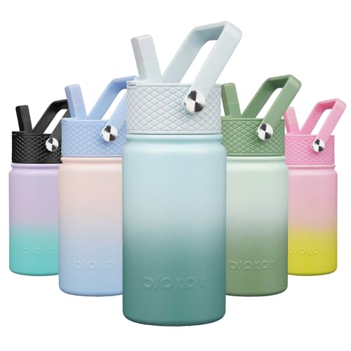 Image of BJPKPK Insulated Water Bottle, 15oz Stainless Steel with Straw Lid
