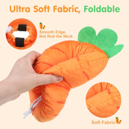 Image of BEAUTYZOO Cat Cone Collars Soft, Cat Donut Recovery E Collar After Surgery | Kitten Neck Pillow to Stop Licking, Plush for Wound Healing, Adjustable Elizabeth Cone for Small Dogs, Orange Carrot S