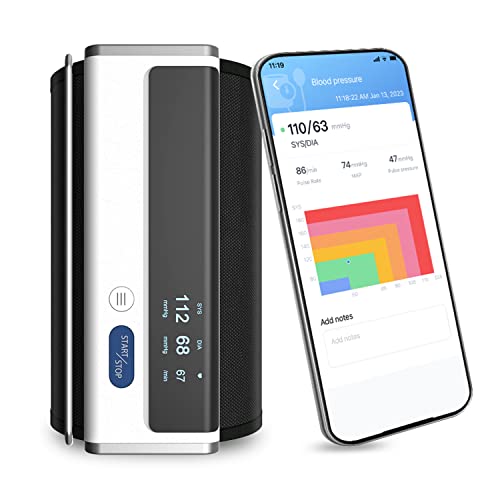 Armfit Tensiomètre Bras Électronique, Tensiomètre Bluetooth Automatique avec Grand Brassard, Tensiomètre Brassard Portable sans Fil APP pour iOS et Android et Apple Health Cover