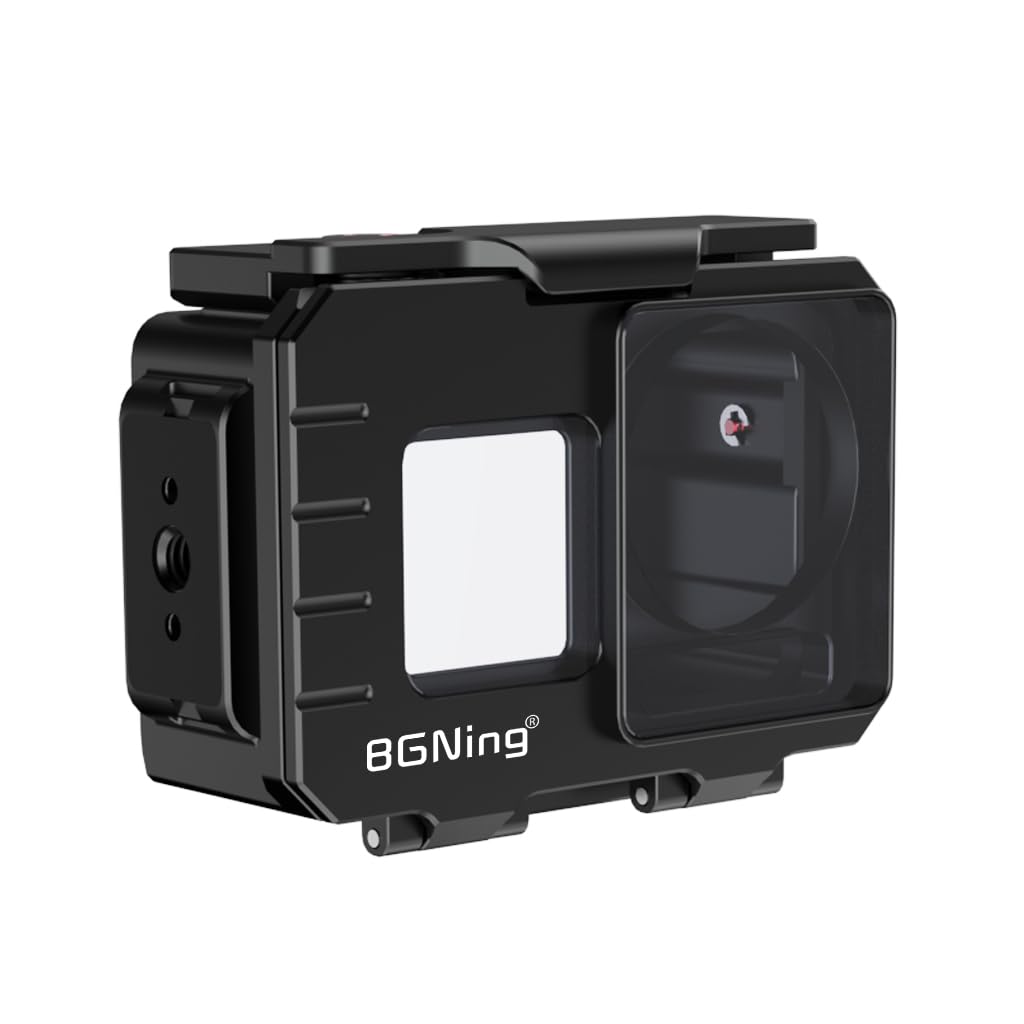 BGNing Diving Camera Protective Frame, Compatible with Action5PRO/4/3 Aluminum Sports Camera Deep Sea Waterproof Case, 80M Underwater Photography (Basics)