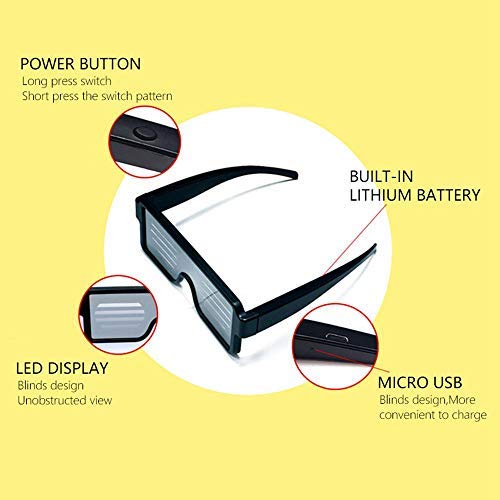 KOBWA Light Up Occhiali Occhiali con 8 modalità