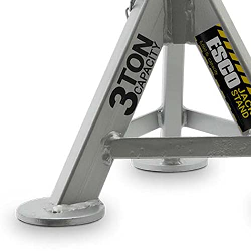 Esco 10498 Jack Stand, 3 Ton Capacity, Silver #TOP2