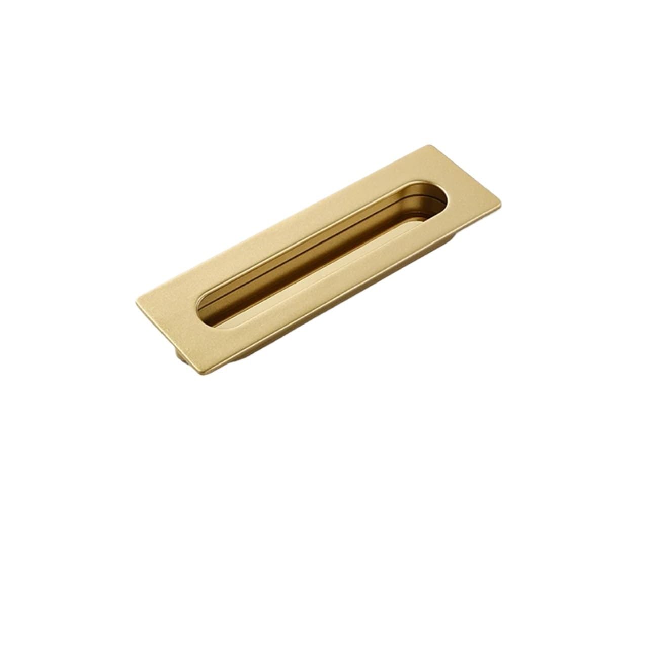 ATEUXOL Recessed Door Handles Drawer Cabinet Door Shoe Concealed Handle Closet Slotted Embedded Invisible Pull(816-140mm Gold)