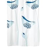 mDesign Cortina de baño impermeable – Cortinas para ducha y bañera de 183 cm x 183 cm cm con peso en la parte inferior – Accesorio de baño duradero con orificios reforzados y tulipanes – azul