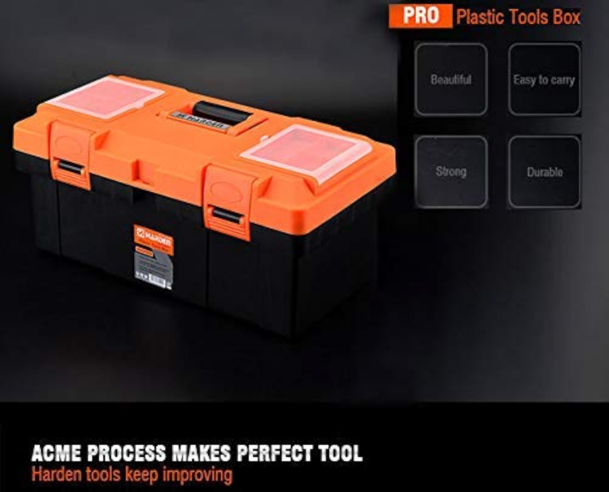 Professional Reinforced Plastic Tool Box, 40 x 21 cm