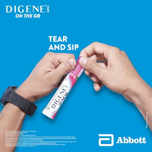 Image of Digene Insta Mint On the Go - Pack of 5x10ml Antacid Antigas | Acts in 2 Seconds | Instant Relief from Acidity, Gas, Bloating, Heartburn and Indigestion | Anytime, Anywhere Convenience Pack | No Added Sugar | Doctor's No.1 Antacid Brand| Improved Mint flavor| Pack of 5x10ml