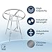 Econoco 42-Inch Folding Round Garment Rack, Adjustable 46–66″ Height Retail Display, Chrome Finish