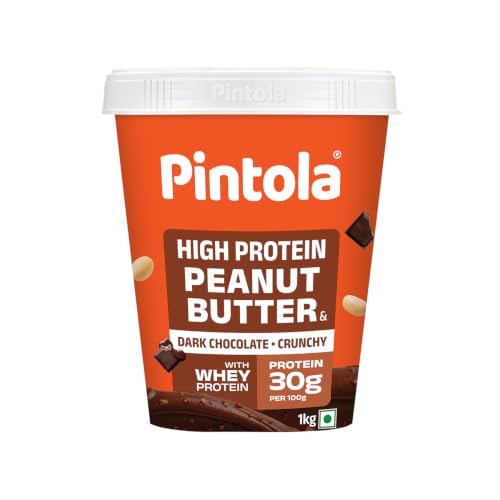 PINTOLA High Protein Peanut Butter Chocolate Flavour Crunchy 1kg,...
