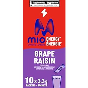 mio Energy Mélange à boisson énergisante raisin, sachets de 3,3 g, boîte de 10 ct