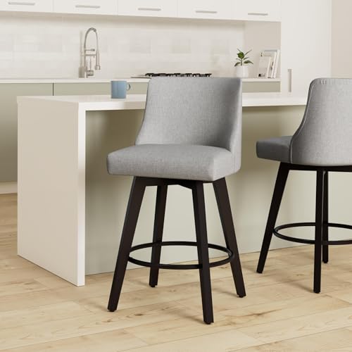 Image of 26 inch Counter Height Swivel Bar Stools, Set of 2, Light Grey