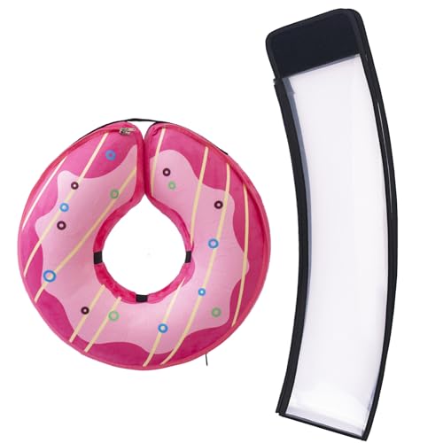 Image of Transparent Shield Accessory for Inflatable Dog Cone Collar,Clear Shield Replacement with Zipper, Paired with MARIYAGO Inflatable Dog Donut Collar for Use (Blak Transparent, Medium)