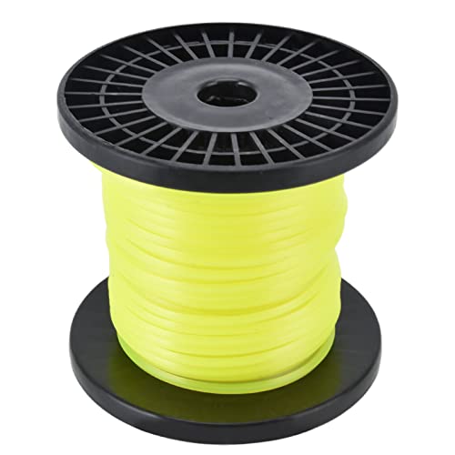 OUKENS String Trimmer Line, 3mm Lawn Mower String Cord Quadrate Grass Trimmer Line Refills Lawn Mower Line for Ryobi Yellow(30m)