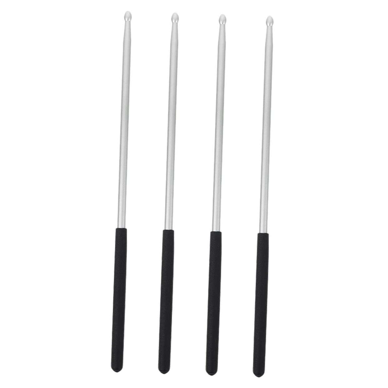 YARNOW 4pezzi Bacchette Per Batteria in Lega Alluminio Bacchette Per Batteria Senza Packaging Adatte Strumenti Percussione Acustici Ed Elettronici Impugnatura Antiscivolo e Design Forma d