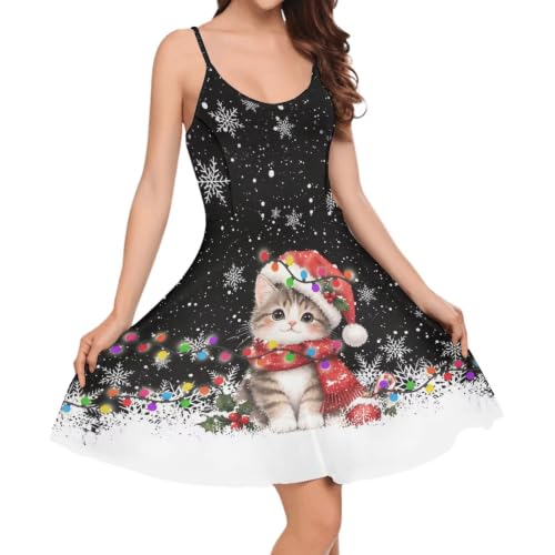 Image of Coloranimal Women's Summer Sleeveless Casual Swing Dresses with Loose Fit Beach Sundress