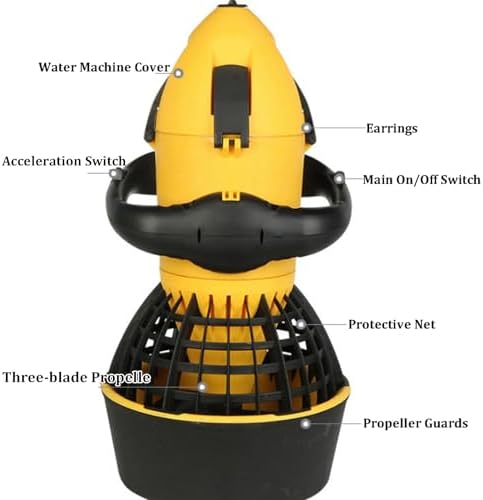 Underwater Scooter, 500W Dual Speed Handheld Propeller for Diving and Water Sports, Supports Depths Up to 20M