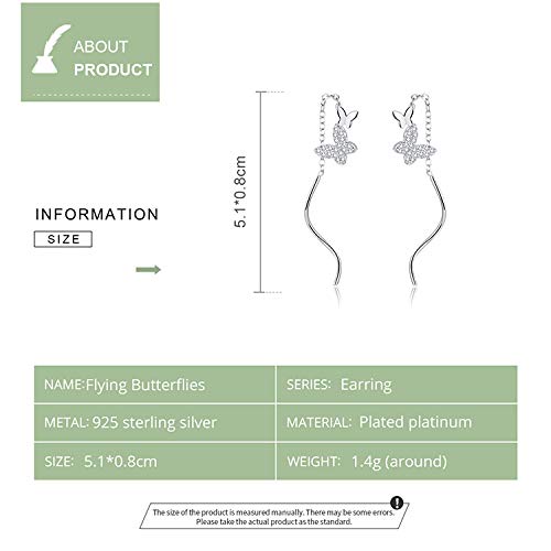 Boucles d'oreilles papillons argent 925 cadeau idéal pour elle - 5