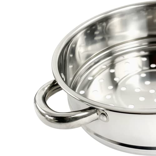 22CM 3 Tier Stainless Steel Induction Hob Steamer with Glass Lid Cookware Pot & Pan Set - Image 6