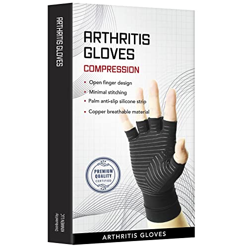 Arthritis Gloves, Arthritis Hands Copper Infused Carpal Tunnel Compression Gloves - Pain Relief for Men and Women (Medium)
