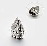 Material: 304 Edelstahl Münchner Glitzerwelt Zwei Edelstahl Charivari Fassung für Bayerische Charivari Anhänger Charm Horn Tierzahn Innendurchmesser 4 x 8mm Trachtenschmuck Jagdschmuck Tierzahn