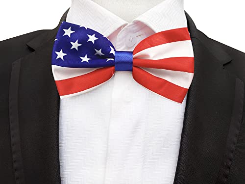 Kihatwin American Flag Men's Bow Tie Usa Patriotic Bowtie Boy Bow Ties Bowties Red Blue White Us Flag Bow Tie #TOP1