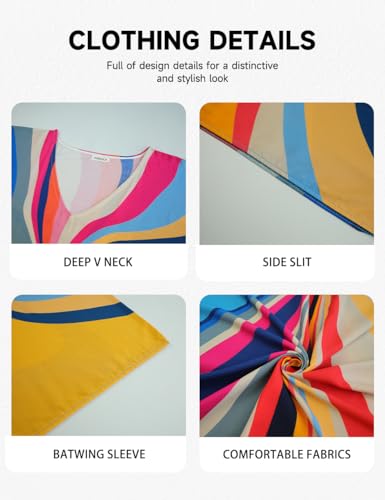 Bsubseach Kaftan Dresses for Women V Neck Batwing Sleeve Plus Size Caftans Swimwear Coverups Maxi Beach Dresses4