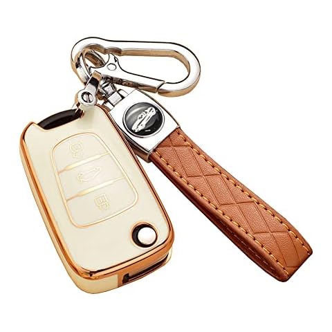 ontto Car key fob cover Fit for Hyundai i20 i30 i35 iX20 iX35 Elantra 3 Buttons Flip Key Remote key Case Smart Key cover TPU Silicone Key Shell Key Holder keychain keyring Accessories Beige Cover