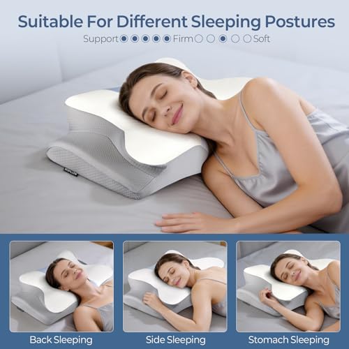 image for Bespillow Cervical Neck Pillow for Pain Relief - Ergonomic Pillow Side