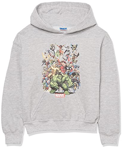Sweat à capuche Marvel garçon gris chiné taille M pour enfant Avengers
