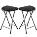ZIMMER Folding Stool (Set of 2) Portable Plastic Chair with Durable Steel Frame Legs for 220 Pound Capacity, Easy Carry Handle, Weather and Impact Resistant for Indoor/Outdoor Use, 18-Inch, Black