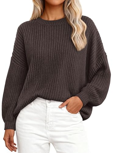 PRETTYGARDEN Fall Sweaters for Women 2025 Fashion Long Sleeve Casual Ribbed Knit Winter Clothes Pullover Jumper Tops