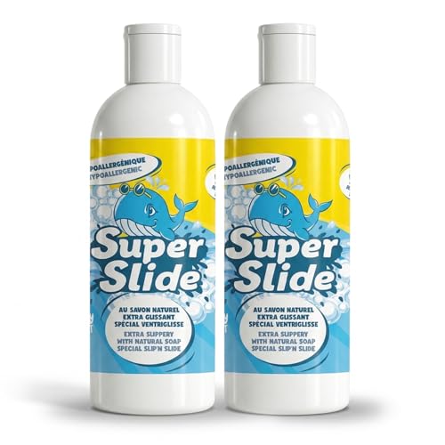 Super Slide Pack Savon Naturel Extra Glissant 2L | Spécial Ventriglisse | Savon Naturel | Fabriqué en France | Hypoallergénique | Jeu Eau Plein Air | Tapis...