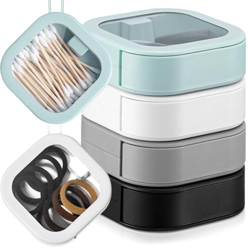 Kathfly 4 Pcs Assorted Colors Hair Tie Organizer Portable Hair