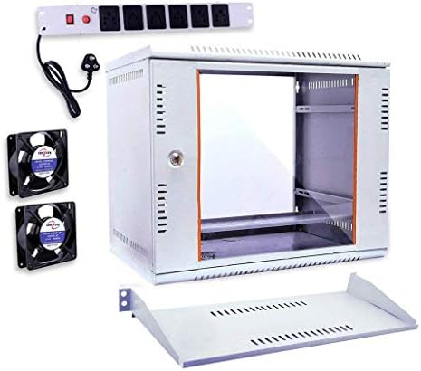 Server Rack 9U Combo Wall Rack Mount with 6 Power Socket & Cable - Lock ...