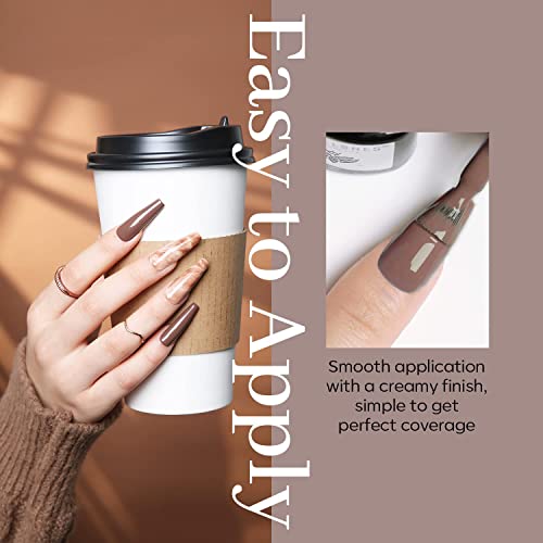 Image of DUDUSTRONG Bolt Bee Gel Glossy Finish Nail Polish Kit Gel Nail Polish Set, 6 Colors Brown Dark Red Gel Polish Kit Glitter Champagne Gold Nude For Women (A1 Holiday Set (107+06+101+62+08+65)), 90 Ml