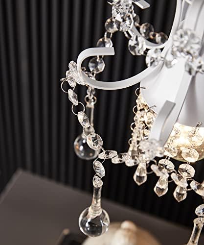 Surpars House Mini Style Crystal Chandelier Pendant Light, White,1-Light