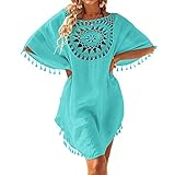 Hochwertige Materialien: Der Damen-Sommer-Badeanzug ist aus hochwertigem Baumwoll-Mischgewebe gefertigt, das Cover-Up-Kleid ist weich, leicht, atmungsaktiv und bequem, damit Sie auch bei heißem Wetter bequem bleiben.