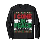Photo Gallery maglione natalizio con scritta "i come in peace i m peace" maglia a manica Photo Gallery maglione natalizio con scritta "i come in peace i m peace" maglia a manica