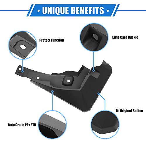 Image of Mud Flaps Kit Compatible for Toyota RAV4 2019-2023, Quality Plastic Black Front and Rear Splash Guards