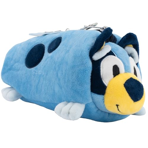 AI ACCESSORY INNOVATIONS Estojo de armazenamento multifuncional de pelúcia macia Bluey, pingente de bolsa de pelúcia infantil com recursos 3D, azul