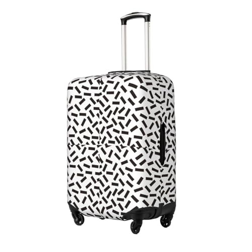 Black Rectangles Print Luggage Cover Washable Elasticated Suitcase Covers TSA Approved Stylish Dust and Scratch Resistant Case Protector for Kids and Adults2
