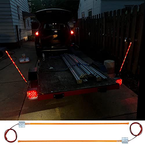 Tianmeiyi Trailer Guide Lights, Boat Outfitting Led Lighted Trailer Guides,Used In Trailer Backing, Boat Trailer,Waterproof Orange Led Lights, 24-1/2 Inches L X 5/16-Inch Diameter 12V,5W*2 #TOP6