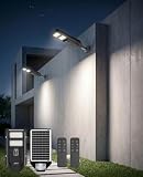 JAYNLT Farola Solar Exterior, IP67 Impermeable Súper Brillante LED Luz Solar para Jardín Garaje Patio Calle -2 Unidad