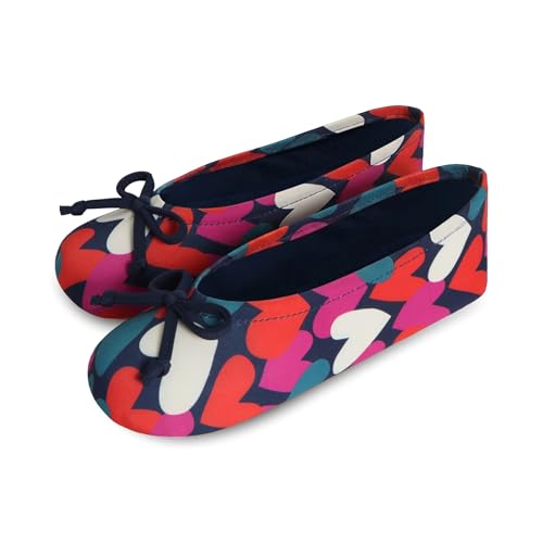 Image of Isotoner Women's Stretch Ballerina Slippers Soft House Shoes with 4 Way Stretch Fit, Bow Detail & Leather Sole