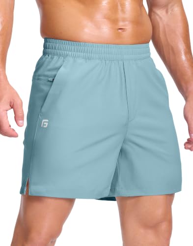 Image of GGJ Men's Lightweight Athletic Shorts with 2 Zipper Pockets 7 inch /9 inch /5 inch Gym Workout Running Quick Dry Tennis Shorts for Men