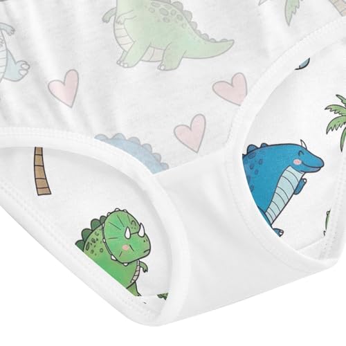 Toddler Panties, Cute Dinosaurs Blue Green Girls Cotton Underwear, 2–8 Years4