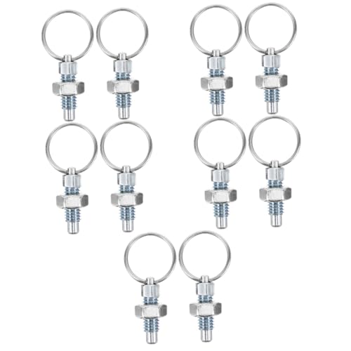 OUNONA 5sets Spring Latch Pin Spring Plunger Locking 304 Stainless Steel Retractable Pull Ring Versatile 2pcs*5